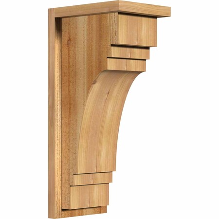 Ekena Millwork Pescadero Rough Sawn Corbel w/Backplate, Western Red Cedar, 8"W x 10"D x 22"H COR08X10X22PEC01RWR